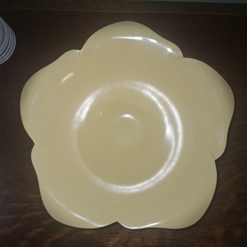 Zak! Designs Yellow Ombre Flower Melamine Nesting Bowls Serving Mixing Set Of 4